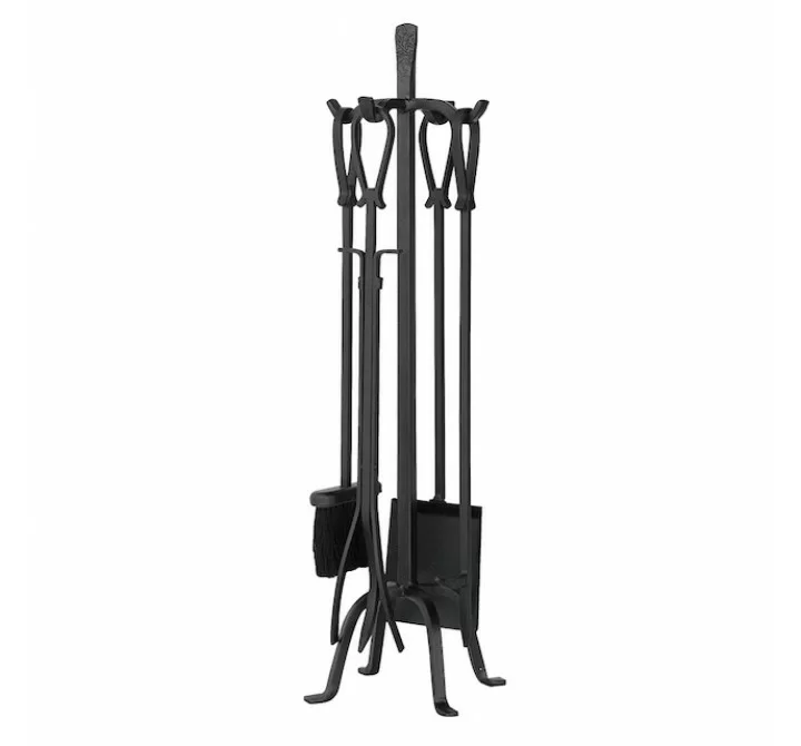 Mr. Bar-B-Q UniFlame® 5 Piece Olde World Iron Fireset with Horseshoe Handles
