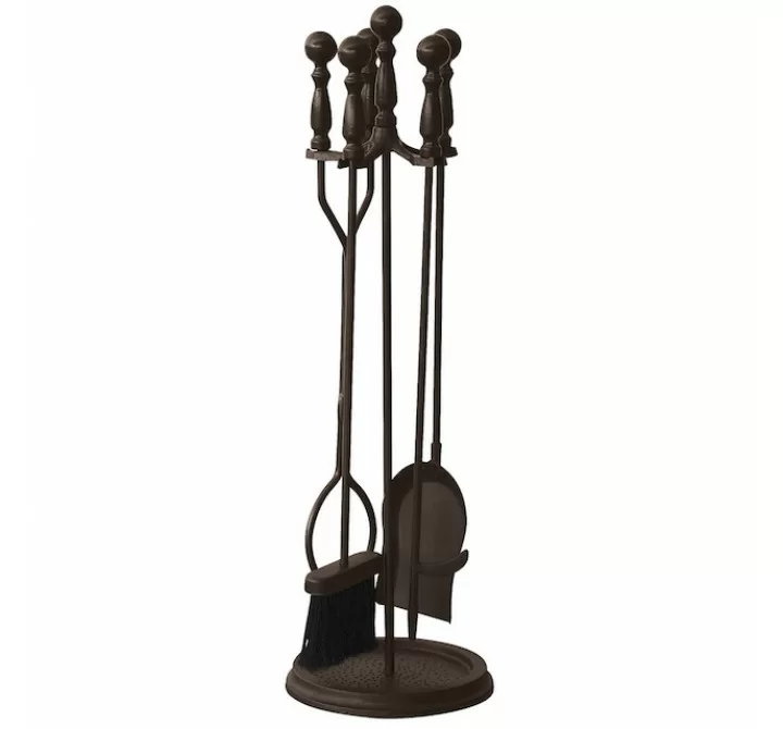 Mr. Bar-B-Q UniFlame® 5 Piece Bronze Finish Fireset with Ball Handles