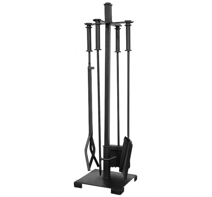 Mr. Bar-B-Q UniFlame® 5 Piece Black Craftsman Fireset with Cylinder Handles