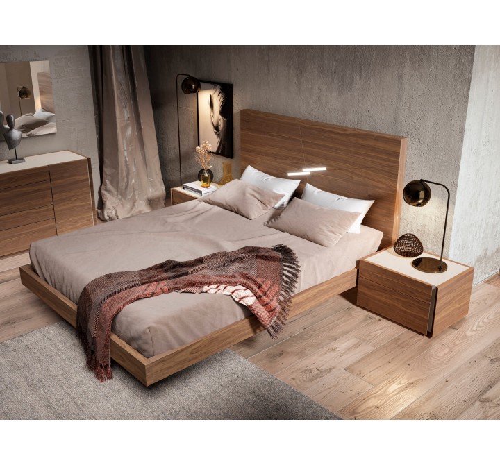 J&M Furniture Faro Walnut Platform Bedroom Collection