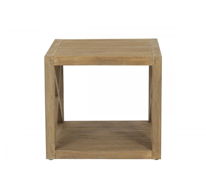 Sunset West X End Table in Coastal Teak - Front Angle