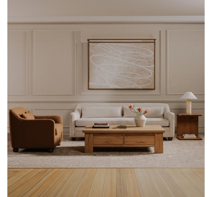 Moe’s Home Collection Graham Storage Coffee Table in Rustic Oak - Lifestyle