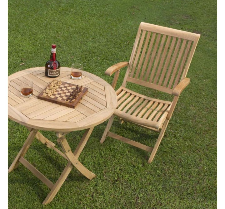 Felice Teak Outdoor Dining Folding Armchair - Lifestyle