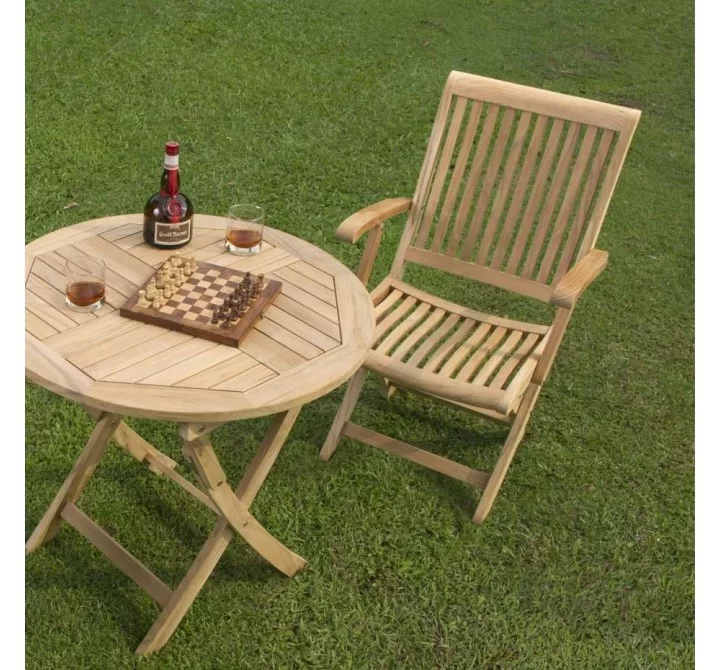 Felice Teak Outdoor Dining Folding Armchair - Lifestyle