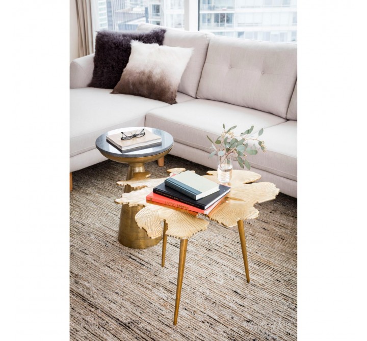 Moe's Home Collection Amoeba Side Table in Gold - Lifestyle Top View