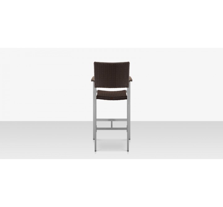 Source Furniture Fiji Wicker Bar Arm Chair Espresso Back