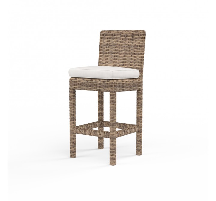 Havana Barstool in Canvas Flax w/ Self Welt - Front Side Angle