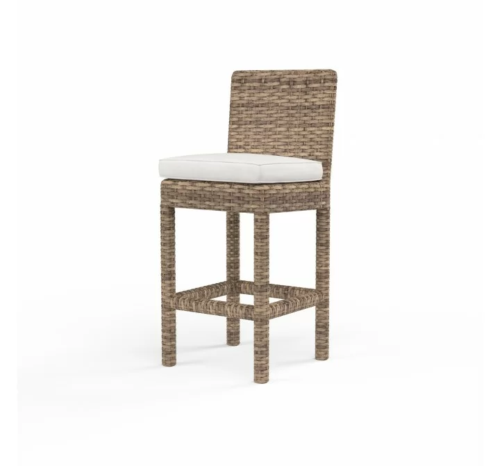 Havana Barstool in Canvas Flax w/ Self Welt - Front Side Angle
