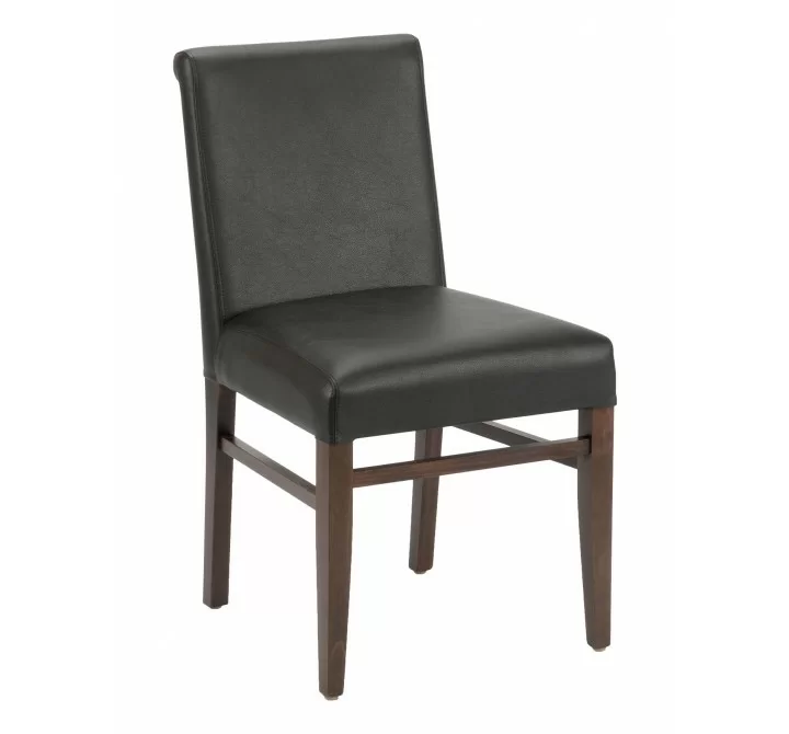 European Beechwood Wood Dining Chair - Front - Black