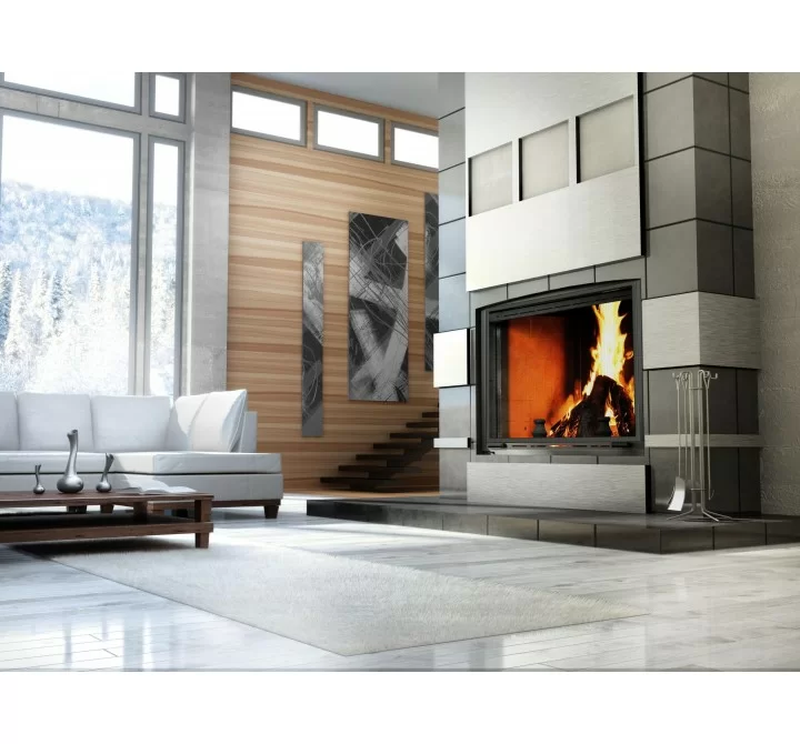 Valcourt Fireplace Frontenac Wood Burning Fireplace with Chimney - Lifestyle