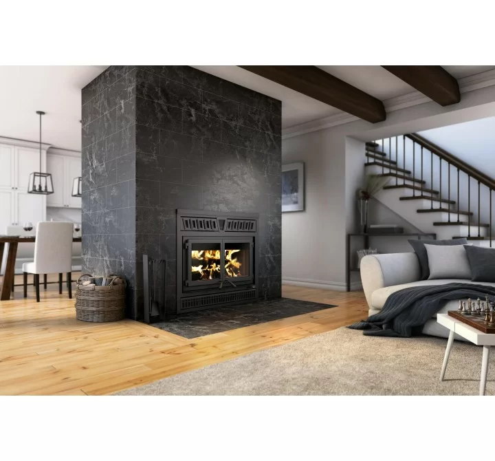 Valcourt Fireplace Waterloo Wood Burning Fireplace with Chimney - Lifestyle 