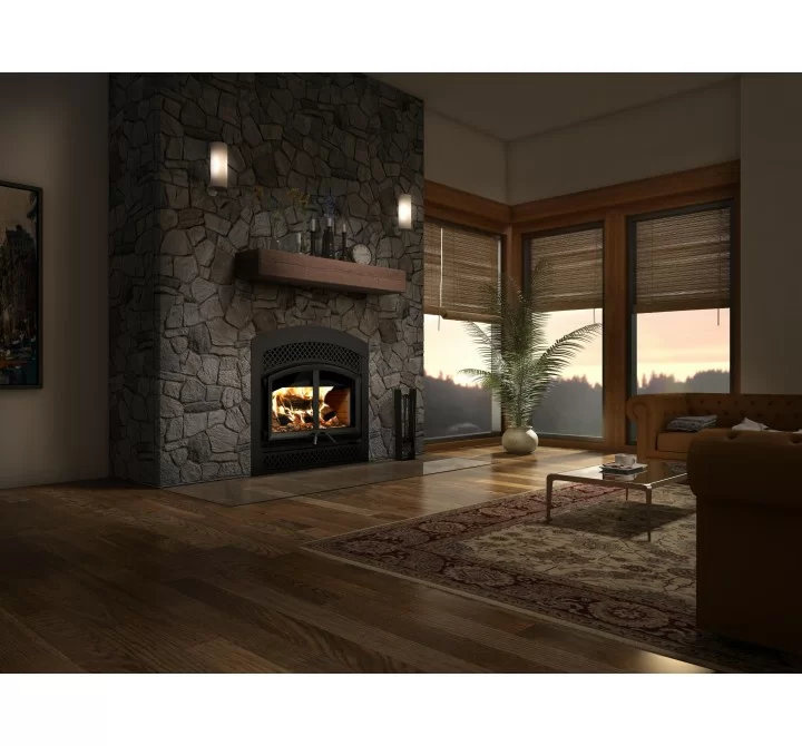 Valcourt Fireplace Waterloo Wood Burning Fireplace with Chimney - Lifestyle 