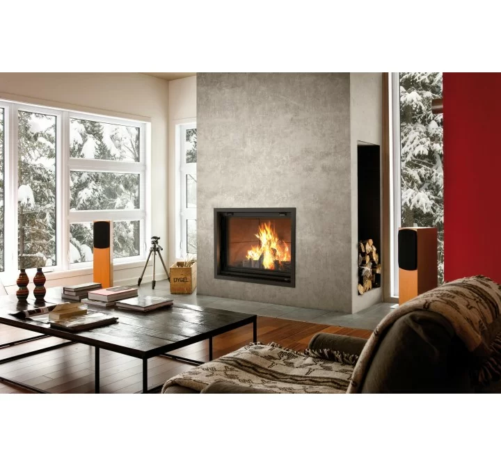 Valcourt Fireplace Antoinette Wood Burning Fireplace with Chimney - Lifestyle 