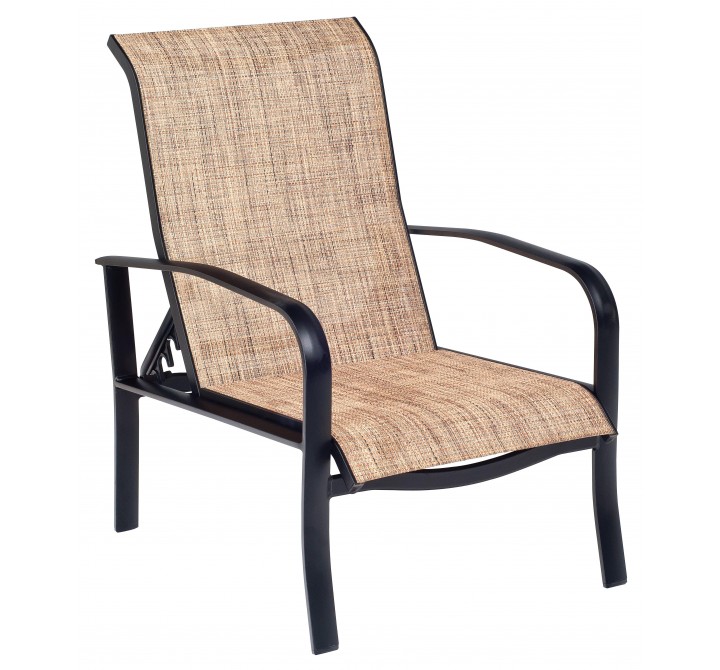Woodard Fremont Sling Adjustable Lounge Chair - Angled
