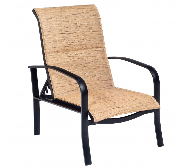 Woodard Fremont Padded Sling Adjustable Lounge Chair - Angled