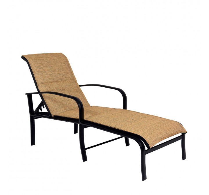 Woodard Fremont Padded Sling Adjustable Chaise Lounge
