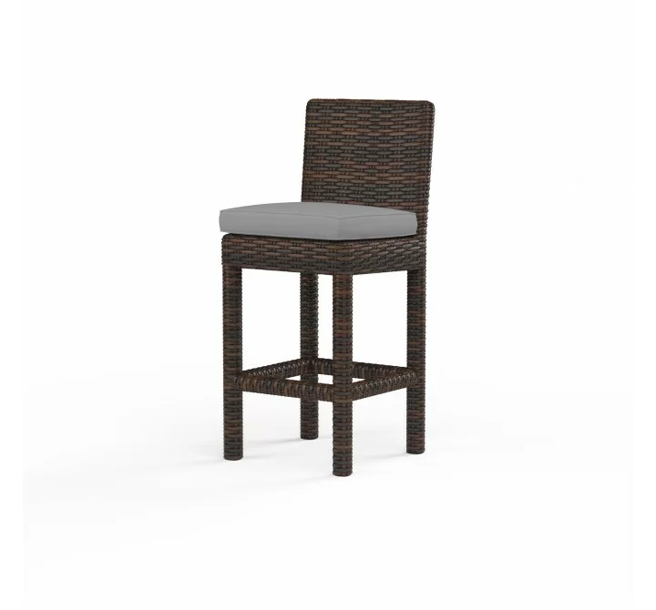 Montecito Barstool in Canvas Granite w/ Self Welt - Front Side Angle