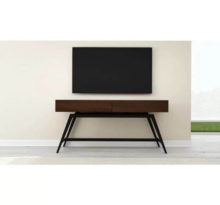 Furnitech Signature 63" Mid-Century Modern Console Table in Cognac- Front