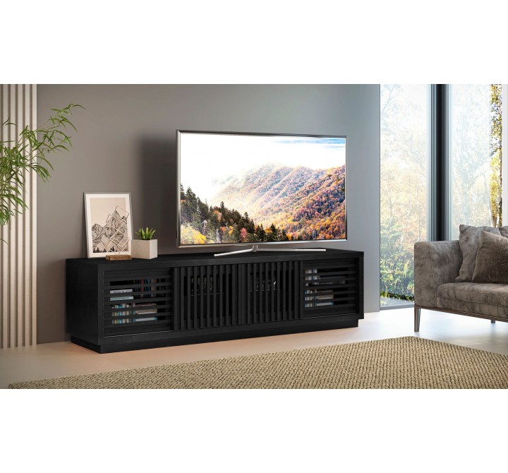 Furnitech Oliver 82" Oak Media Console In An Ebony Finish - lifestyle
