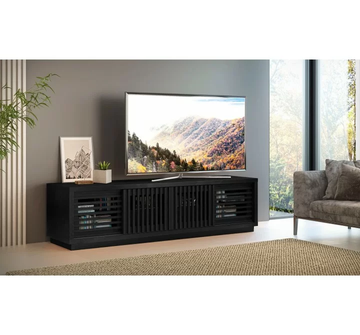 Furnitech Oliver 82" Oak Media Console In An Ebony Finish - lifestyle