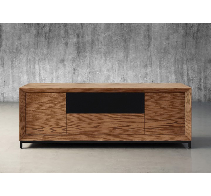 Furnitech Rafaela 86" Media Console With A Rich Honey Oak Finish - front