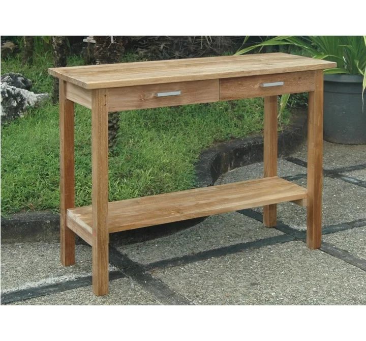 Rectangular Serving Table with 2 Drawers and 1 Shelf-1