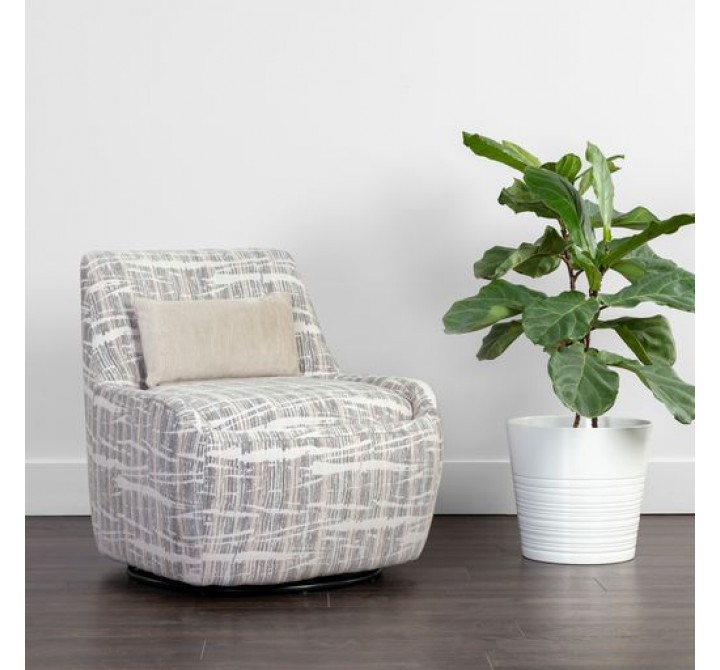 Sunpan Taira Swivel Lounge Chair - Shade Driftwood / Navarro Stone - Lifestyle