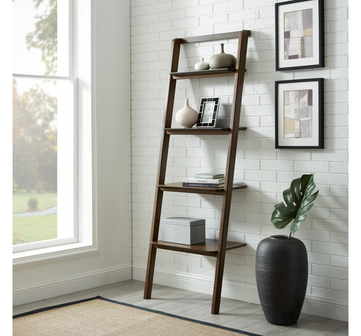 Greenington Currant Leaning Bookshelf in Black Walnut -  Lifesytle