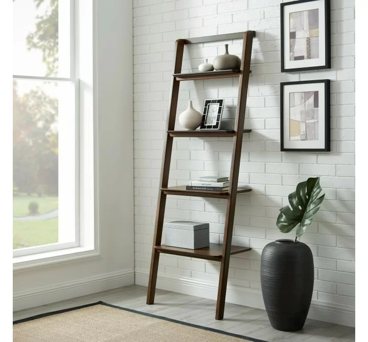 Greenington Currant Leaning Bookshelf in Black Walnut -  Lifesytle