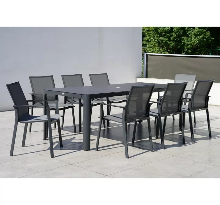 Bellini Home and Garden Waldorf 9pc Dining Set with Tribeca with Ceramic Glass Table Top 001