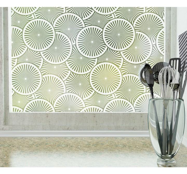 Odhams Press Slice Frosted Non-Adhesive Decorative Window Film - Privacy Cling Film