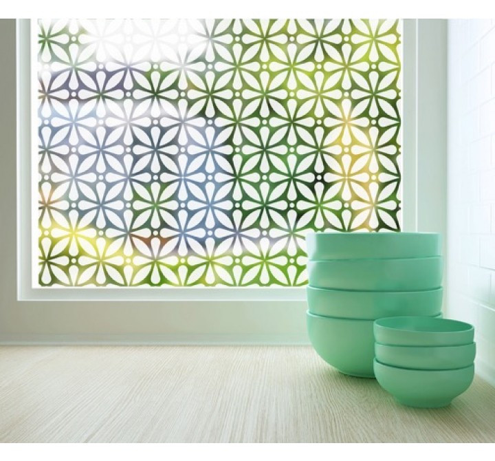 Odhams Press Geo Flora Sheer Adhesive Window Film