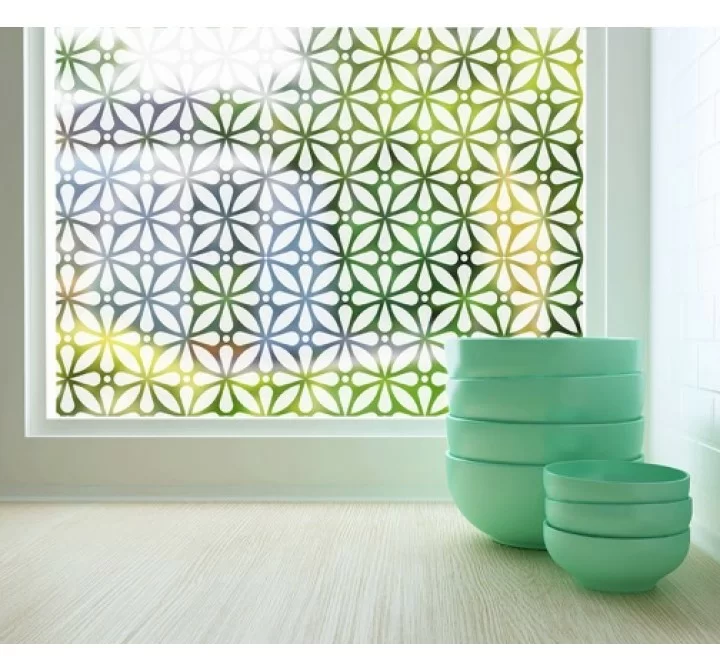 Odhams Press Geo Flora Sheer Adhesive Window Film