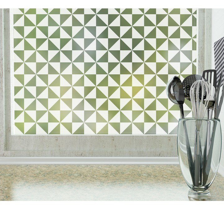 Odhams Press Pinwheel Frosted Non-Adhesive Decorative Window Film - Privacy Cling Film