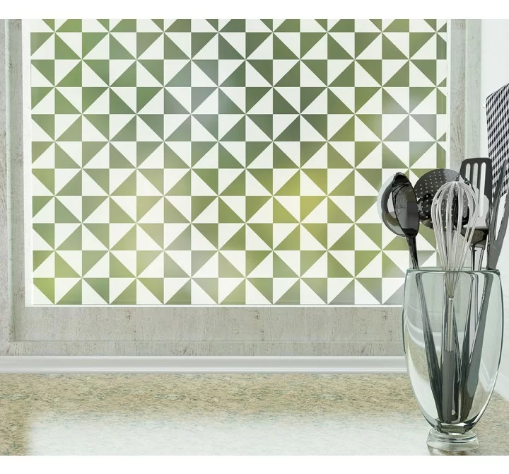 Odhams Press Pinwheel Frosted Non-Adhesive Decorative Window Film - Privacy Cling Film