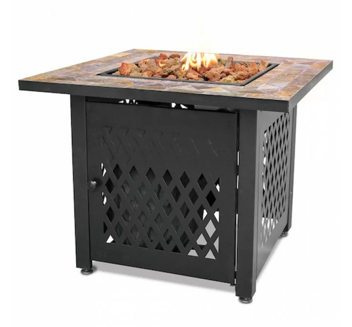 Mr. Bar-B-Q Endless Summer® LP Gas Outdoor Fire Pit with 30-in Slate Tile Mantel