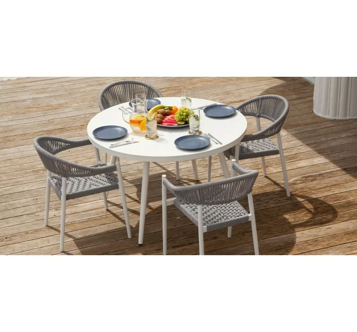 Source Furniture Aria 48" Round Aluminum Frame Dining Table