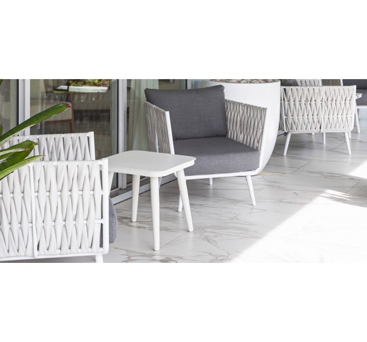 Source Furniture Aria 20" Square Aluminum Frame End Table