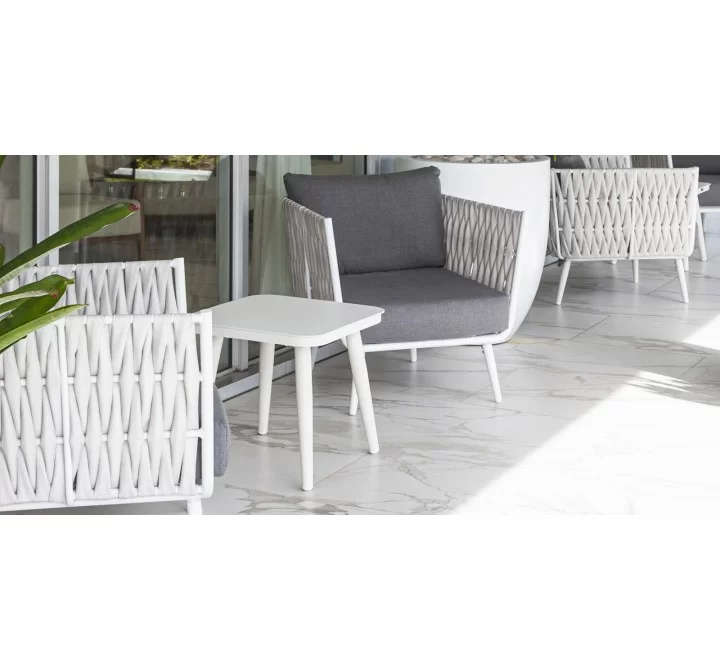 Source Furniture Aria 20" Square Aluminum Frame End Table