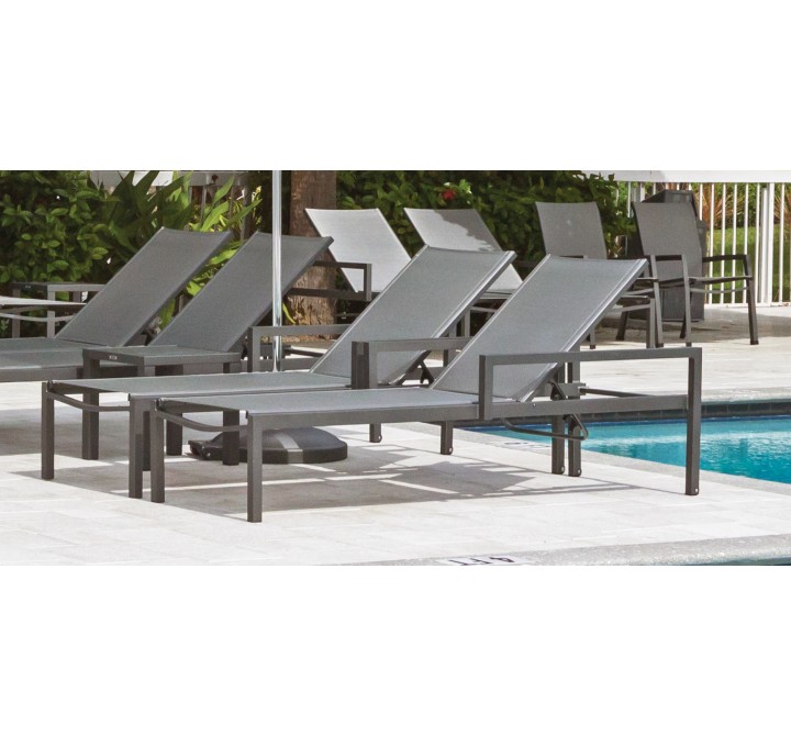 Source Furniture Fusion Aluminum Sling Chaise Lounge with Arms
