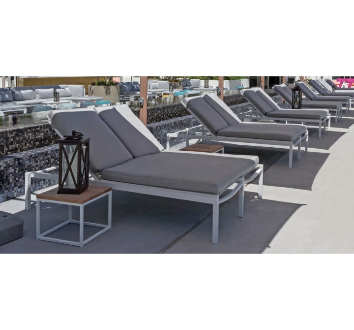 Source Furniture Fusion Aluminum Sling Double Armless Chaise Lounge