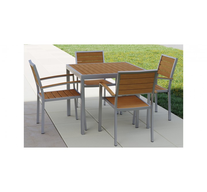 Source Furniture Napa Aluminum Stackable Dining ArmChair 