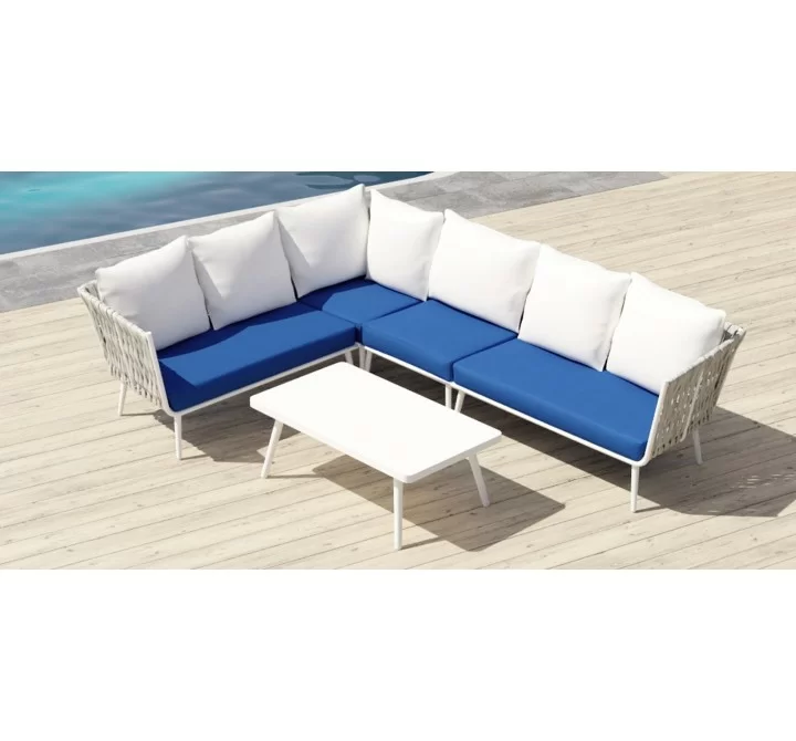 Source Furniture Aria 43" Rectangular Aluminum Frame Coffee Table