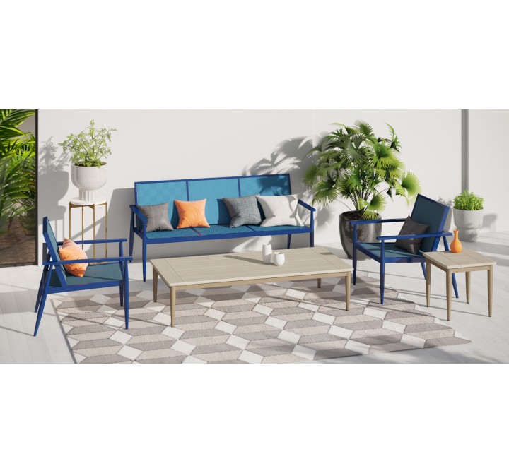 Source Outdoor Furniture Danish Aluminum Sling Strap Lounge Chair