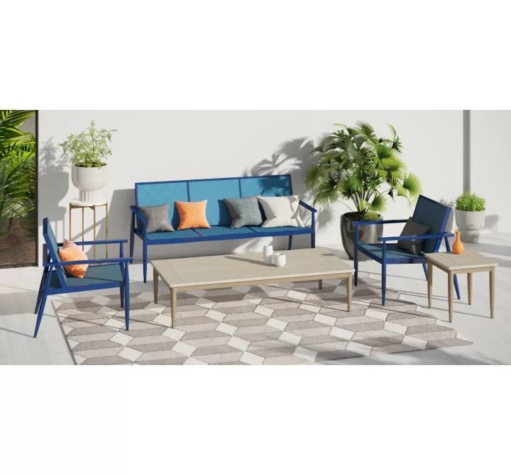 Source Furniture Danish Aluminum Rectangular Coffee Table  