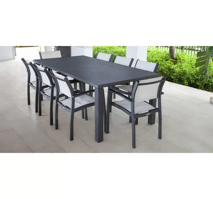Source Furniture Fusion Aluminum Stackable Arm Dining Side Chair