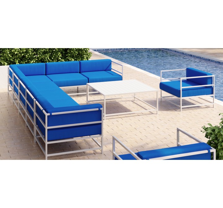 Source Furniture Delano Aluminum Modular Armless Loveseat