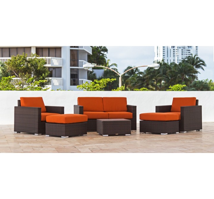Source Furniture Lucaya Ottoman With Standard Cushion Espresso