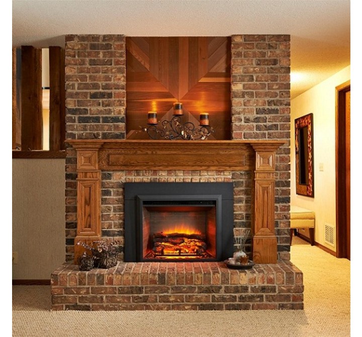 Outdoor Greatroom Company Gallery Electric LED Built In Fireplace - Lifestyle