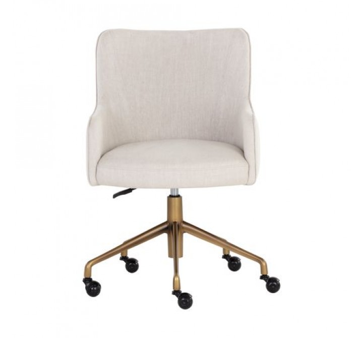 Sunpan Franklin Office Chair - Beige Linen - Front Angle